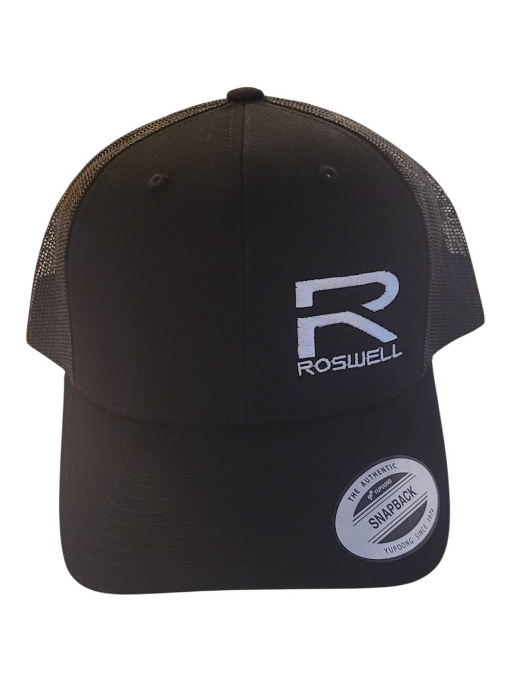 Roswell Black Mesh Snapback Trucker Hat